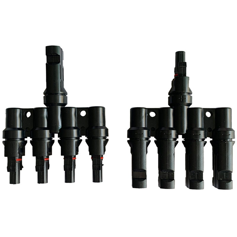 4 ถึง 1 หลายสาขาตัวเชื่อมต่อไฟฟ้าโซลาร์เซลล์ 30A สำหรับการเชื่อมต่อพลังงานแสงอาทิตย์ PV หญิงที่มีสายโซลาร์เซลล์ 2.5mm2 ~ 6.0 มิลลิเมตร